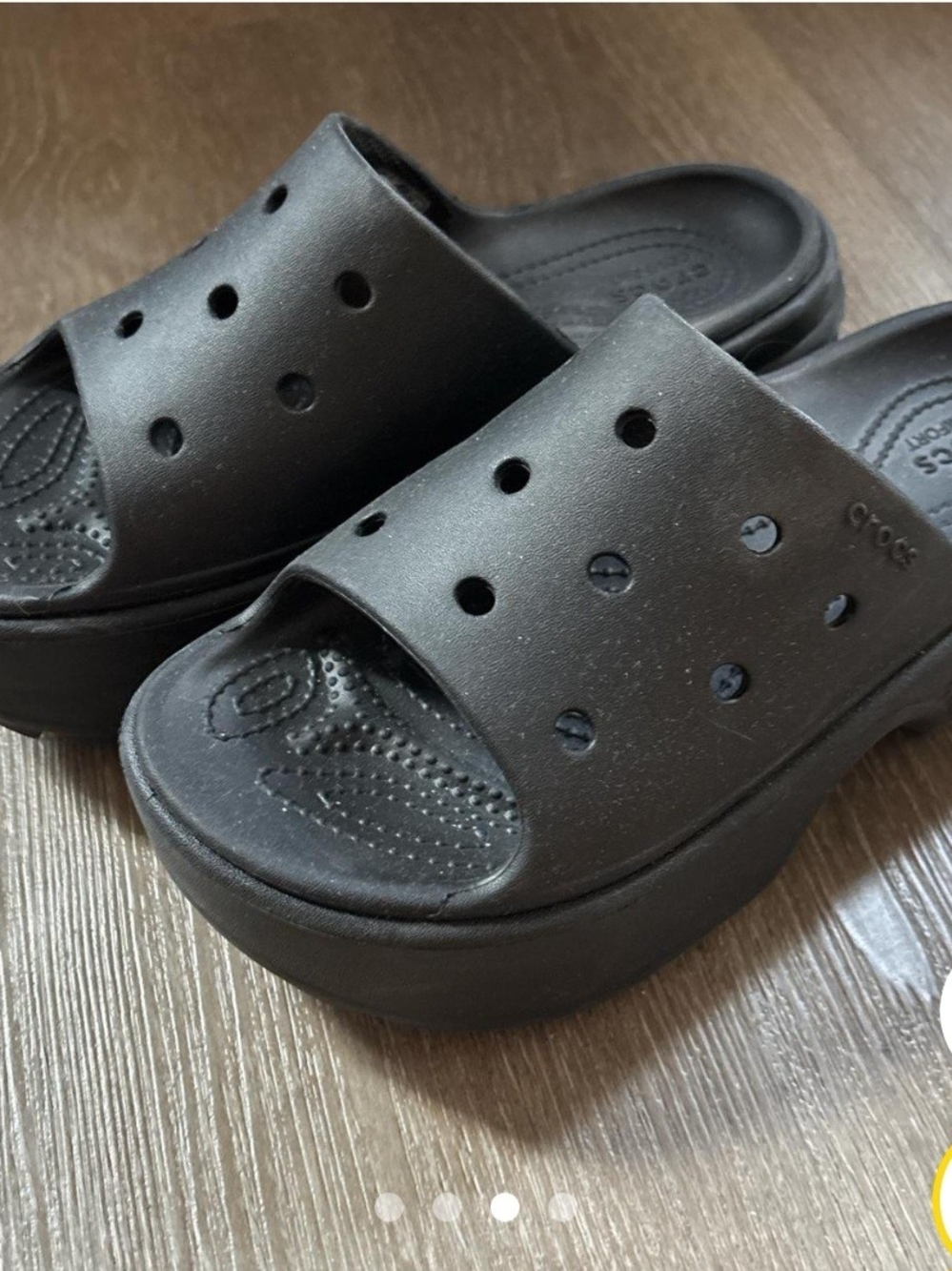 CROCS Platform Slide Sandals in Black